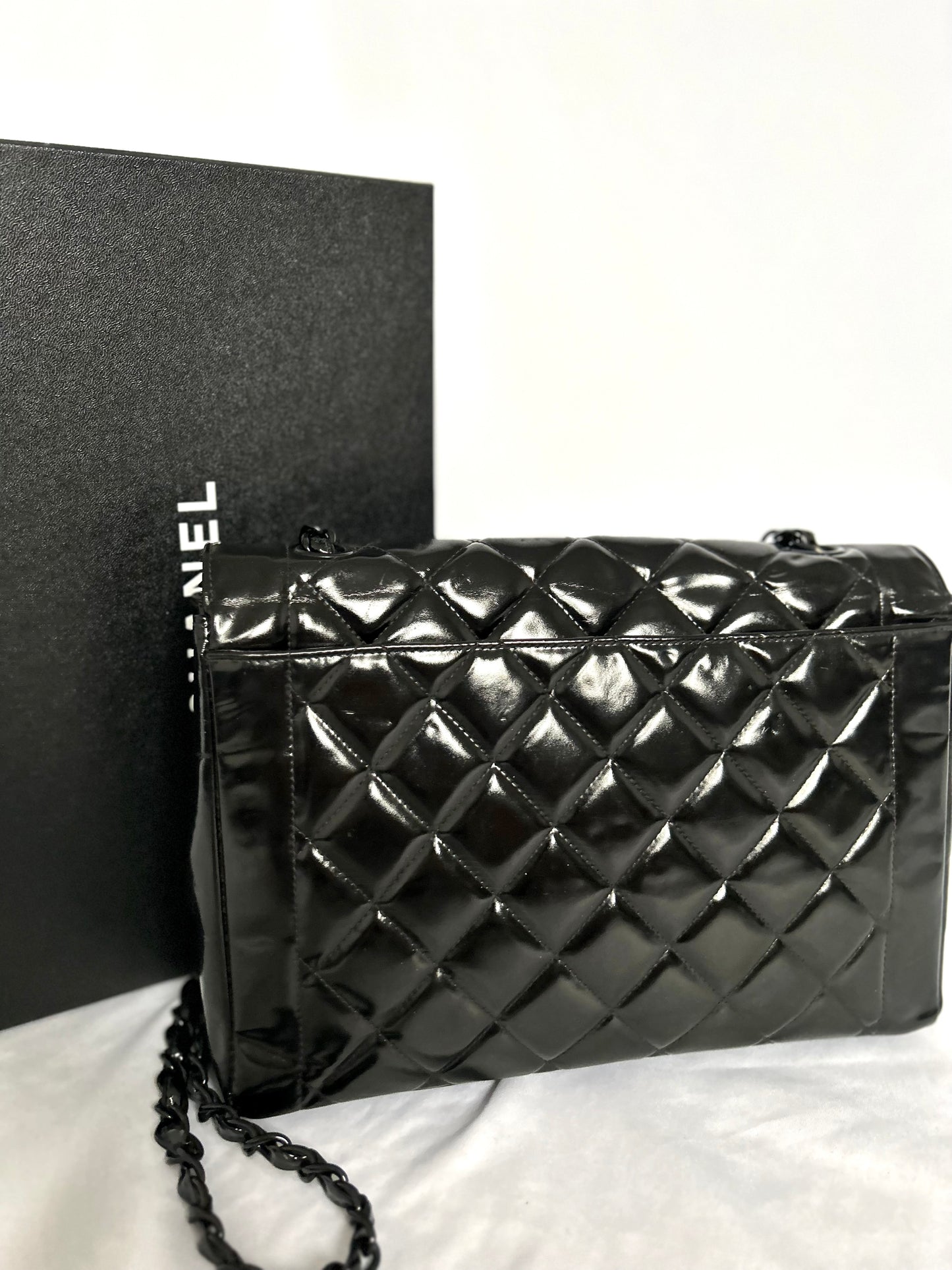 Chanel So-Black Medium Diana Patent Flap Bag