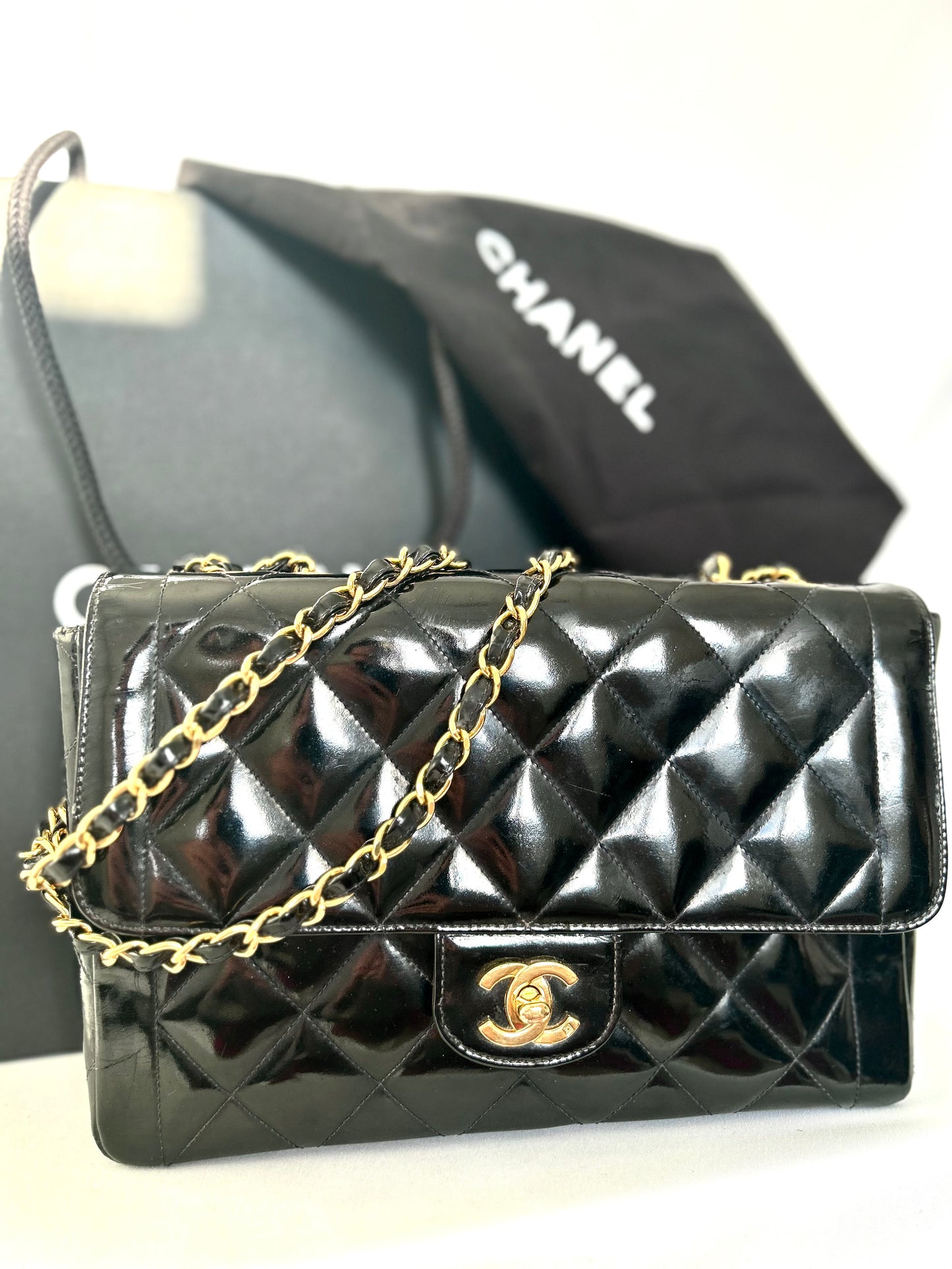 Chanel Patent Leather Single Flap Bag