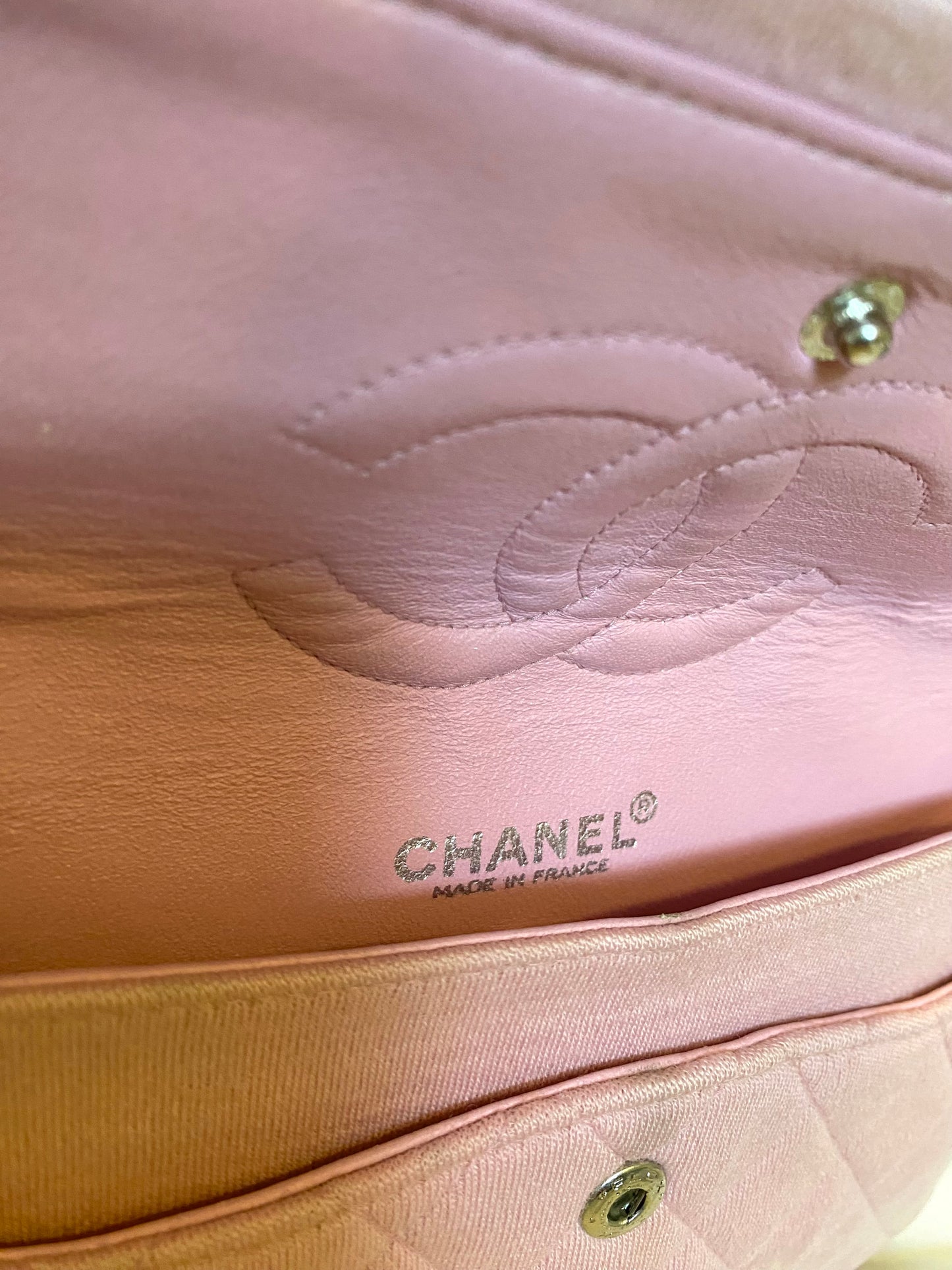 Pink Chanel Jersey Classic Flap