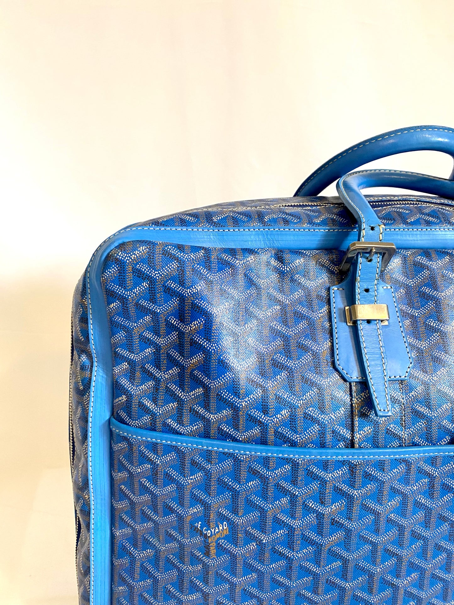 Goyard Blue Majordome Luggage Bag