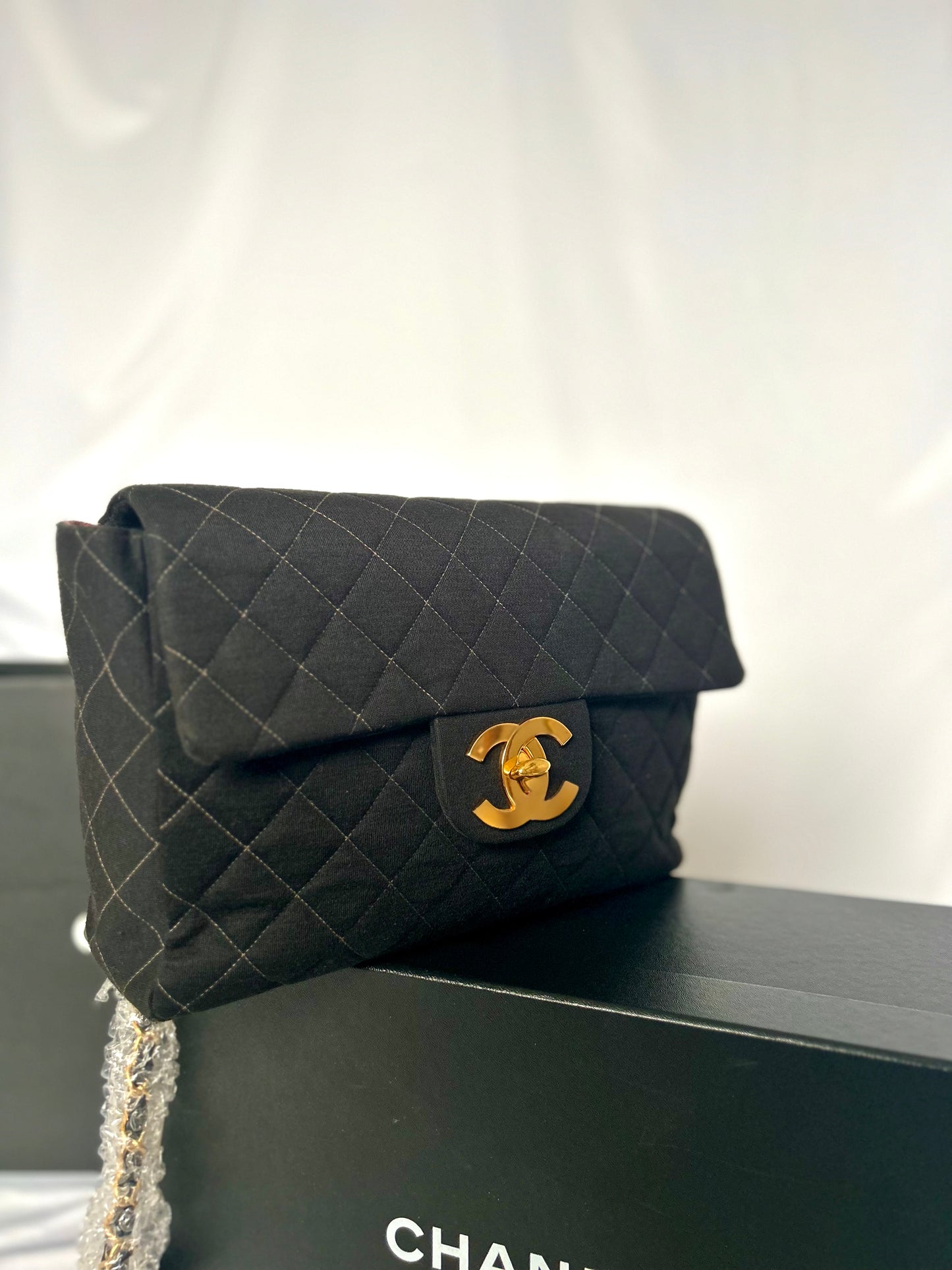 Chanel Black Jersey Backpack