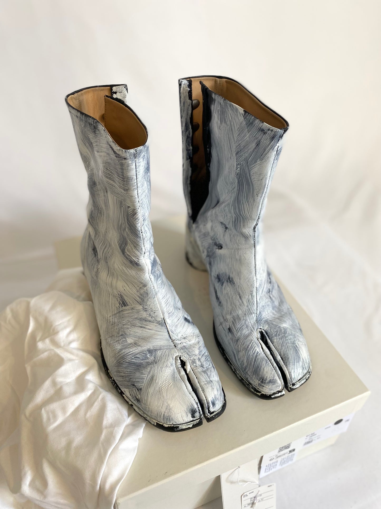 Maison Margiela White Painted Tabis