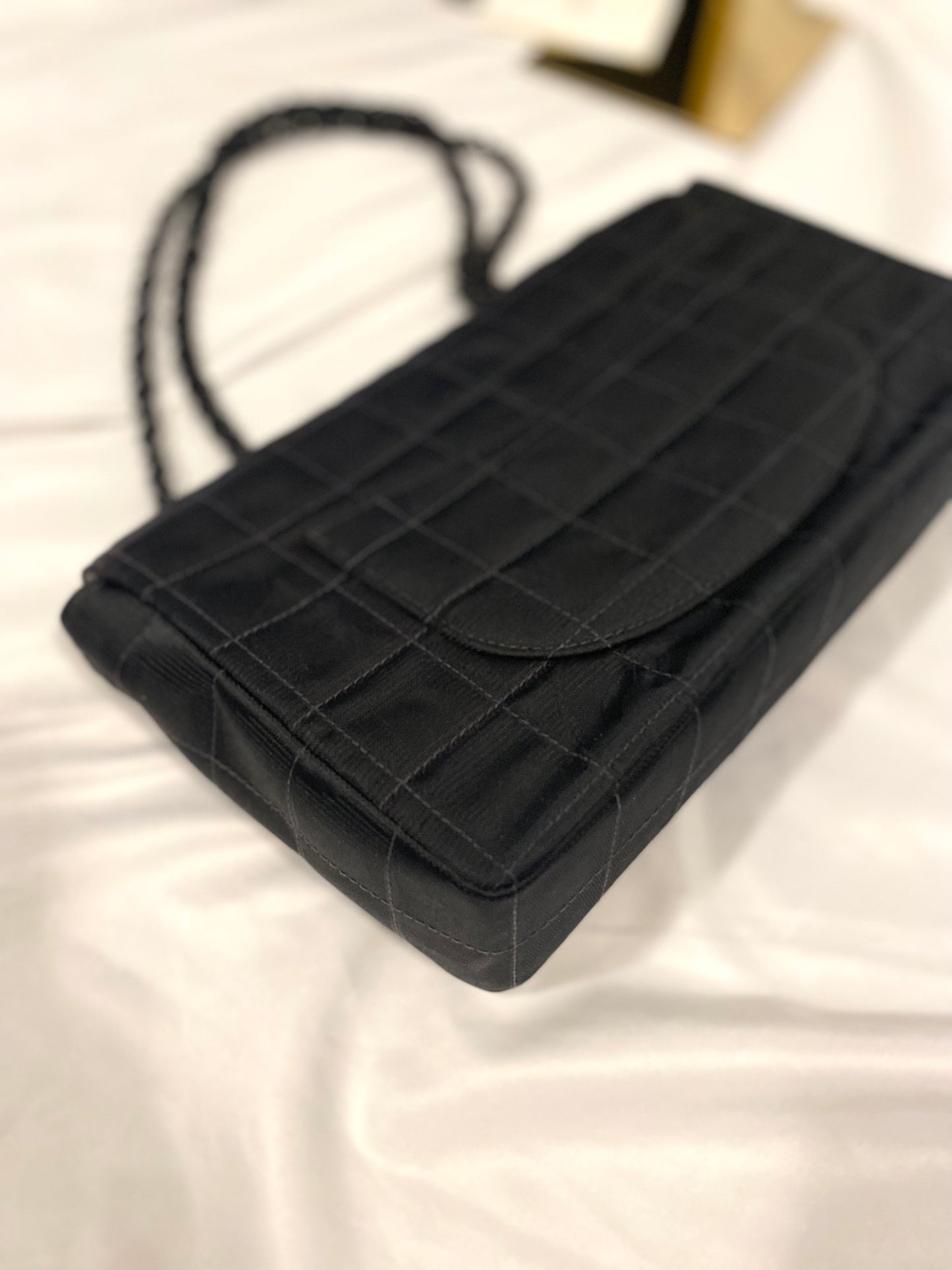 Rare Chanel Matte Black Nylon Travel Flap Bag