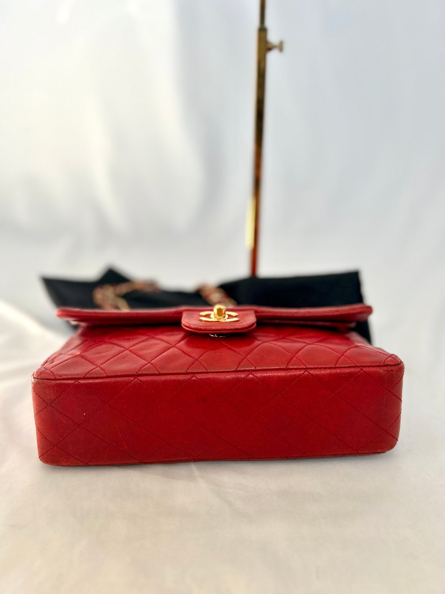 Red Chanel Vintage Lambskin Medium Classic Flap Bag