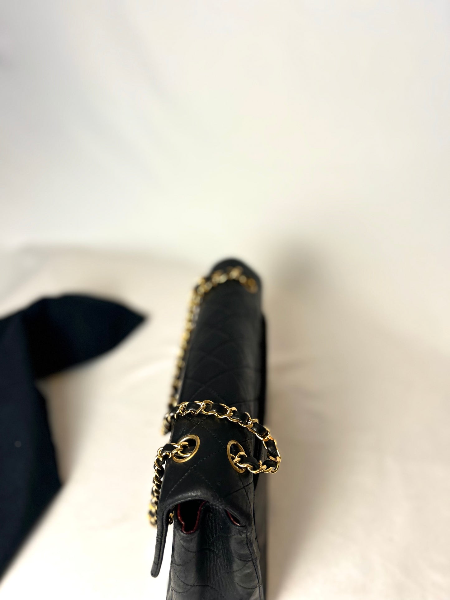 Authentic 1990s Chanel Single Lambskin Flap Bag