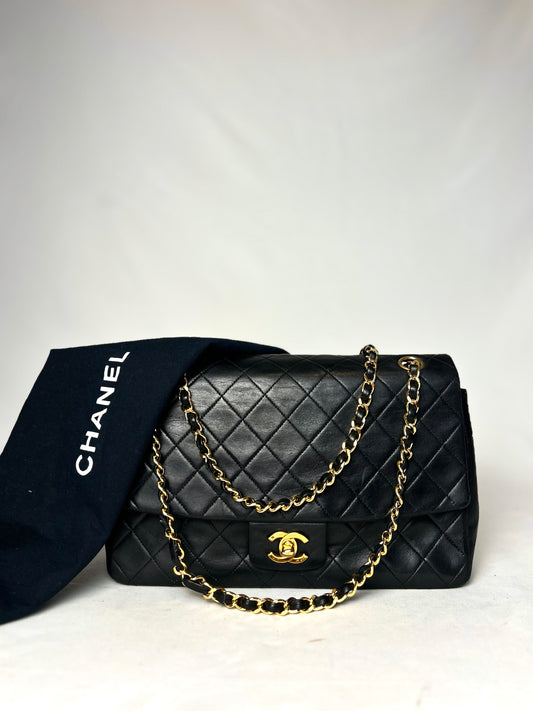 Authentic 1990s Chanel Single Lambskin Flap Bag
