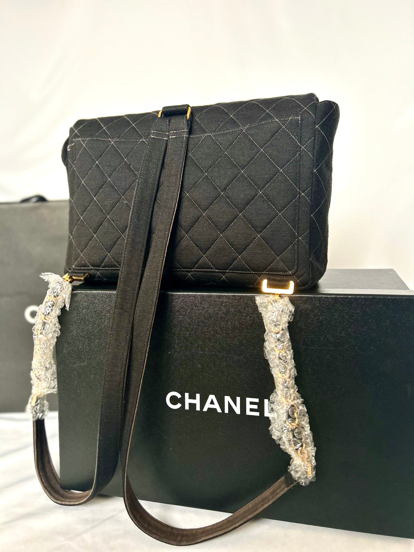 Chanel Black Jersey Backpack