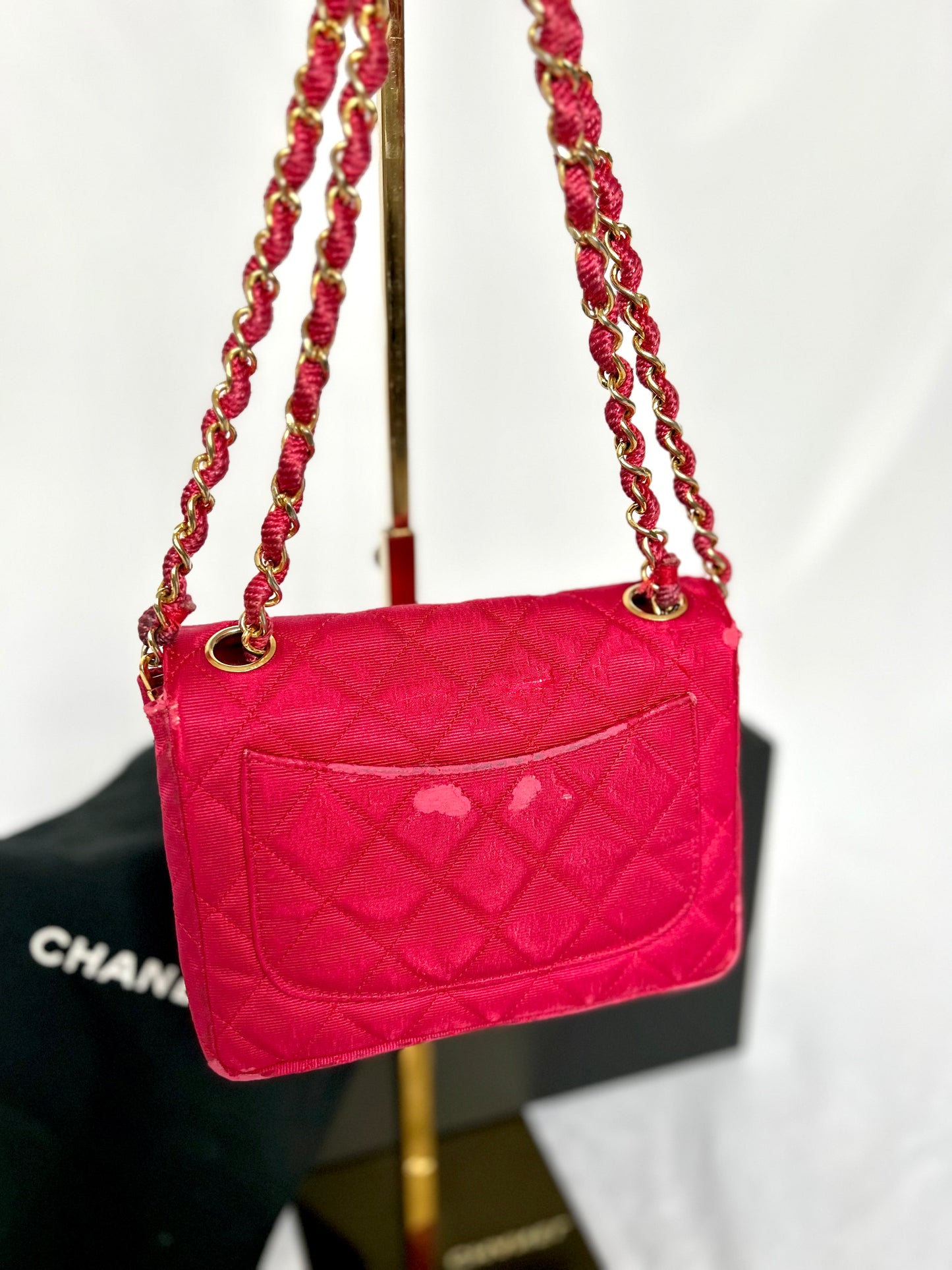 Pink Chanel Mini Square Flap Bag