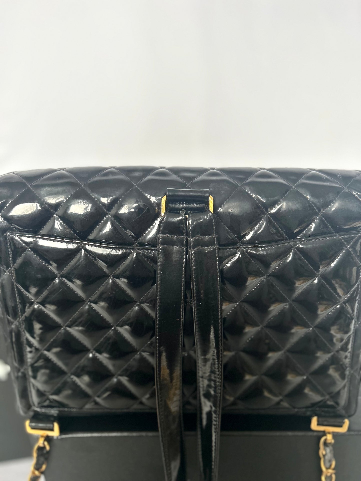Chanel Patent Leather Jumbo CC Backpack