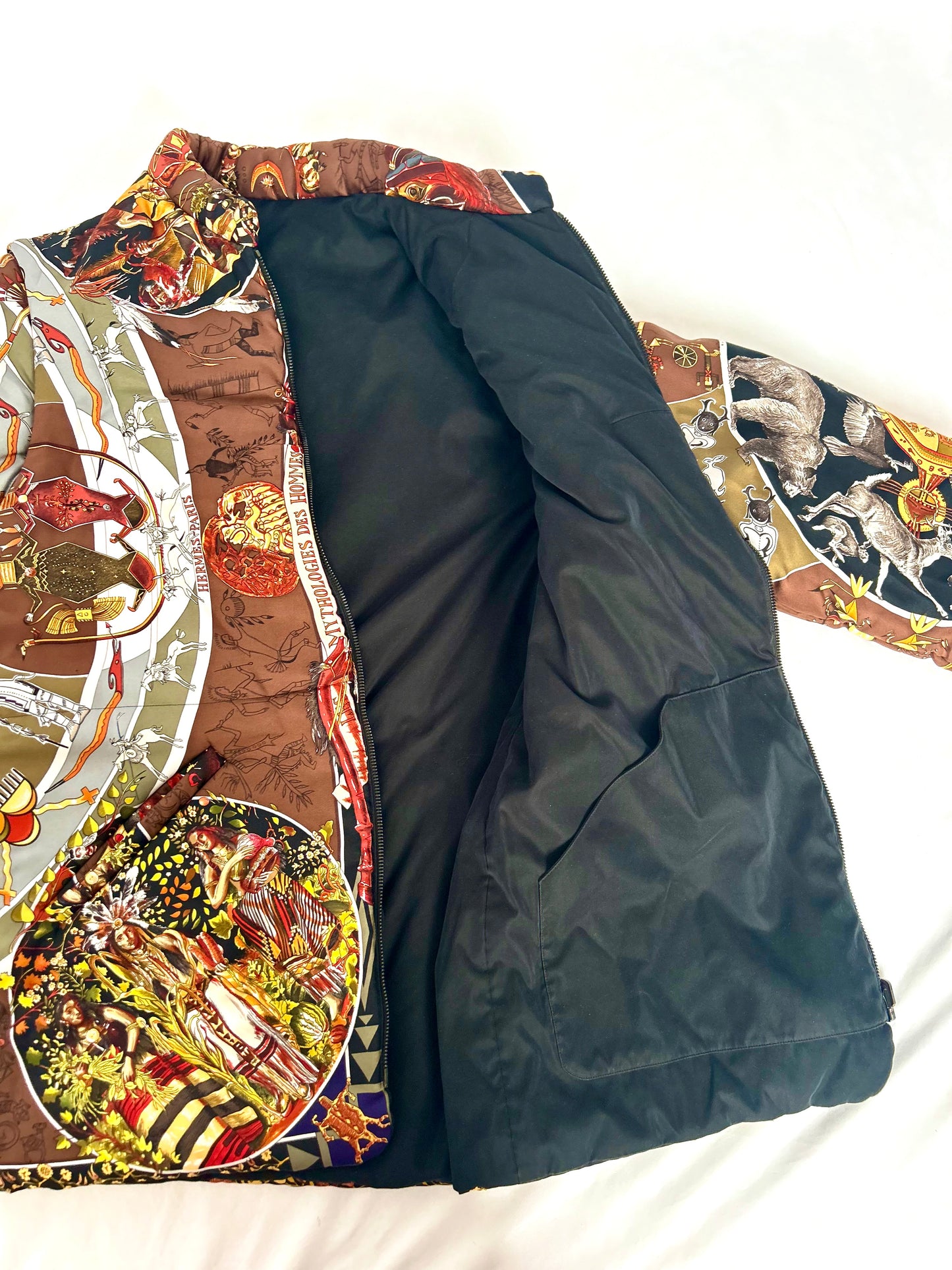 Archival Hermes Silk Detachable Sleeve Jacket Coat designed by Martin Margiela