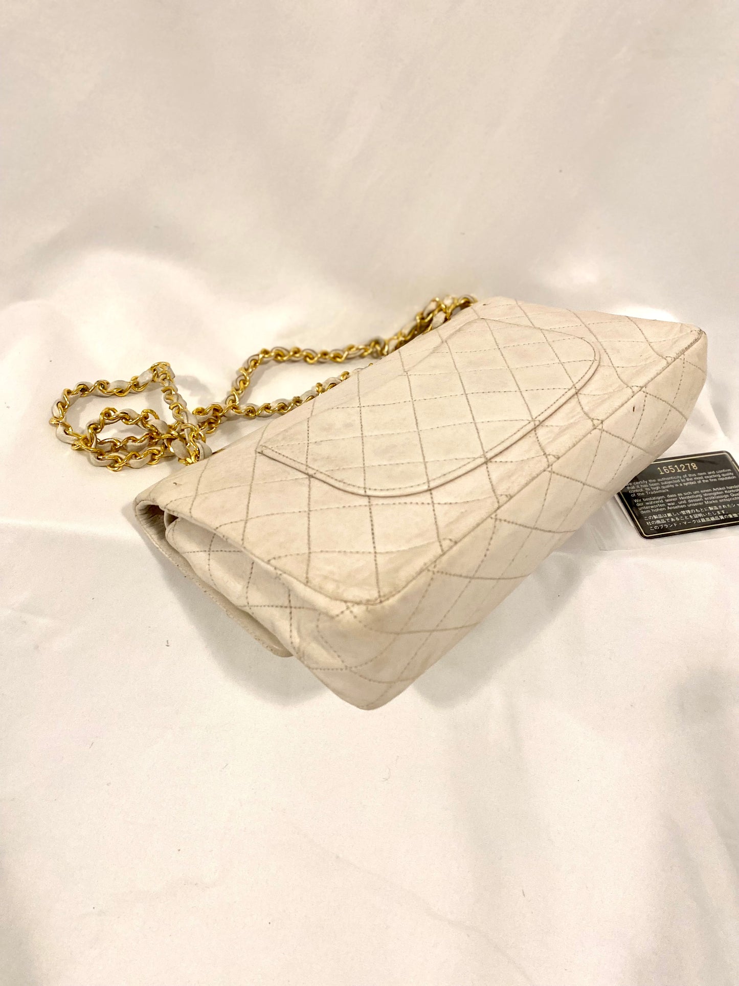 White Chanel Classic Flap Medium