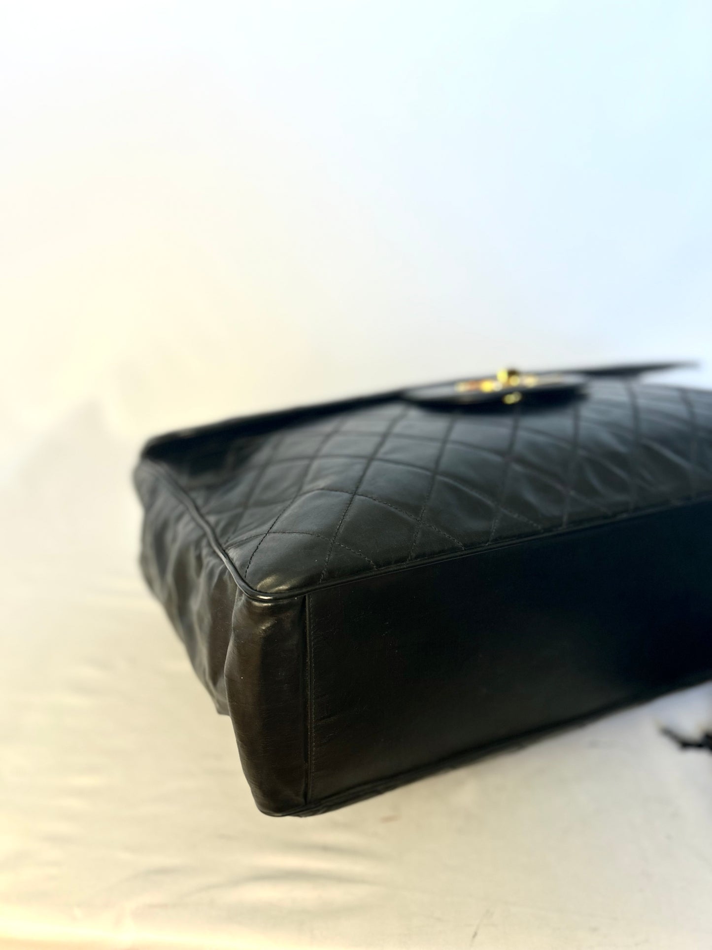 Black Calfskin XXL Supermodel Flap Bag