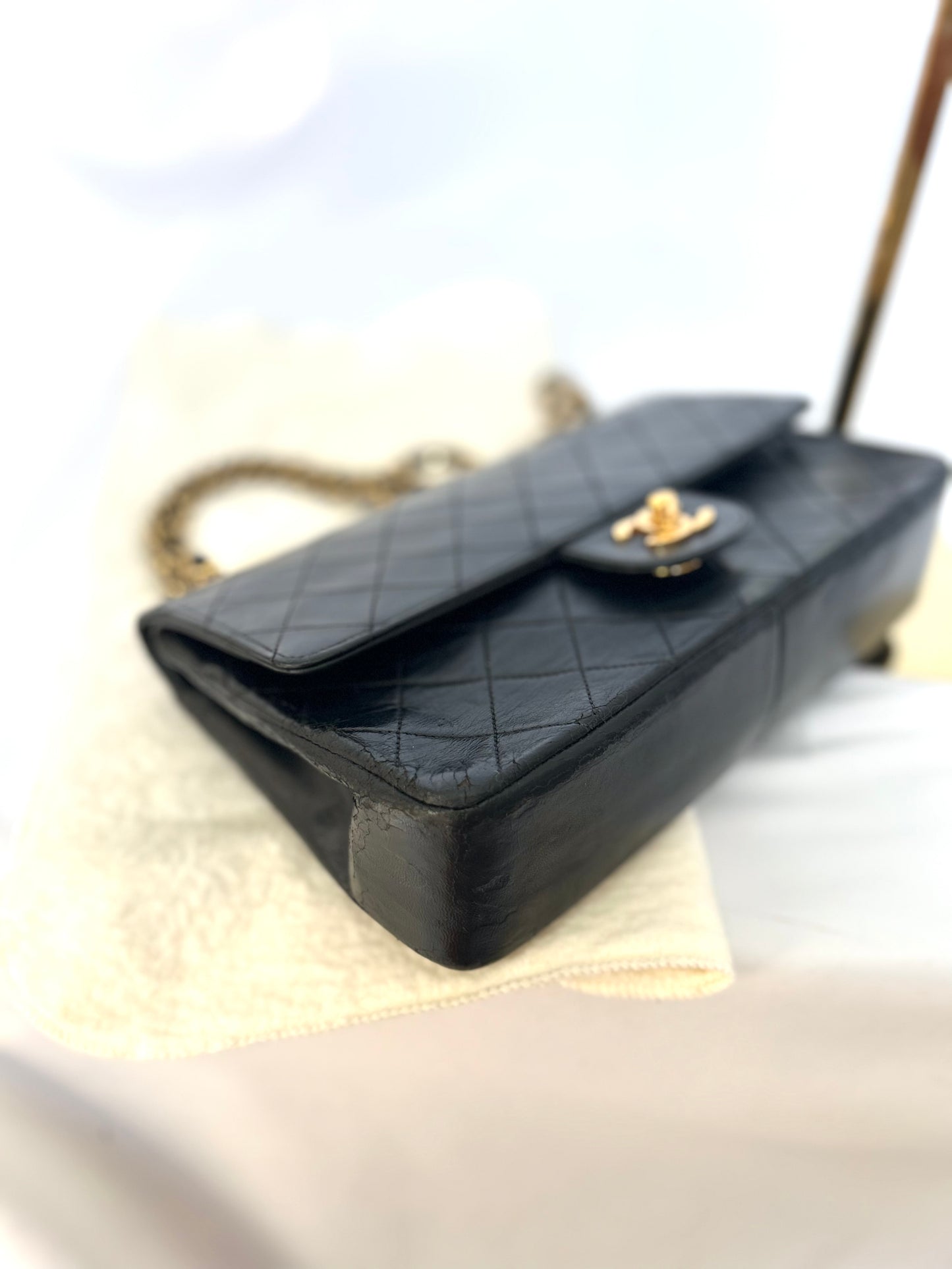 Authentic Vintage Medium Lambskin Chanel Classic Flap