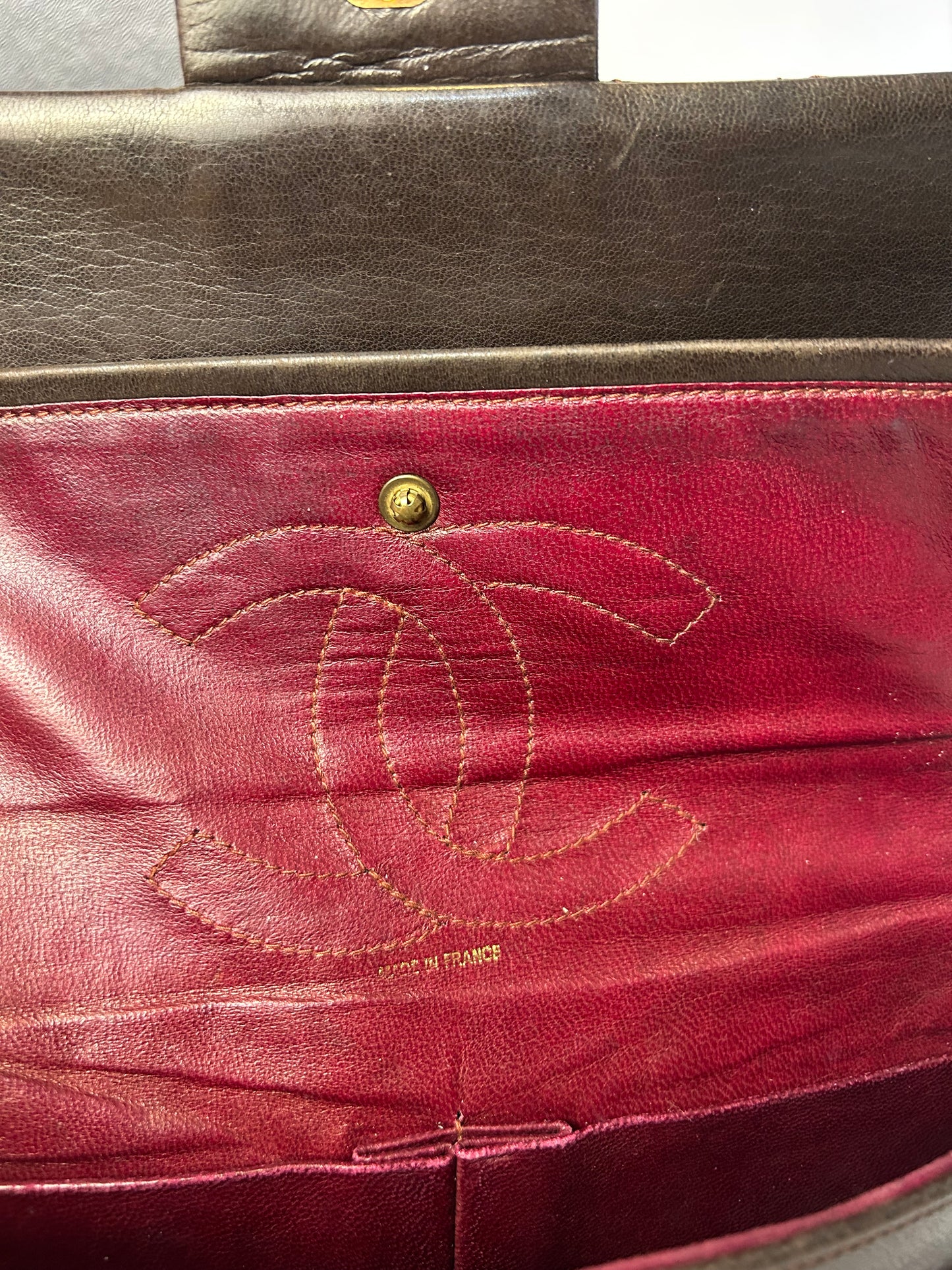 Chocolate Brown Chanel 1980s Vintage Medium Lambskin Classic Flap & Chanel Sneakers