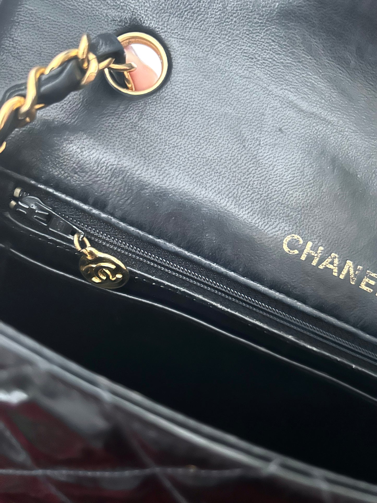 Authentic Chanel Patent Leather Diana Flap Bag