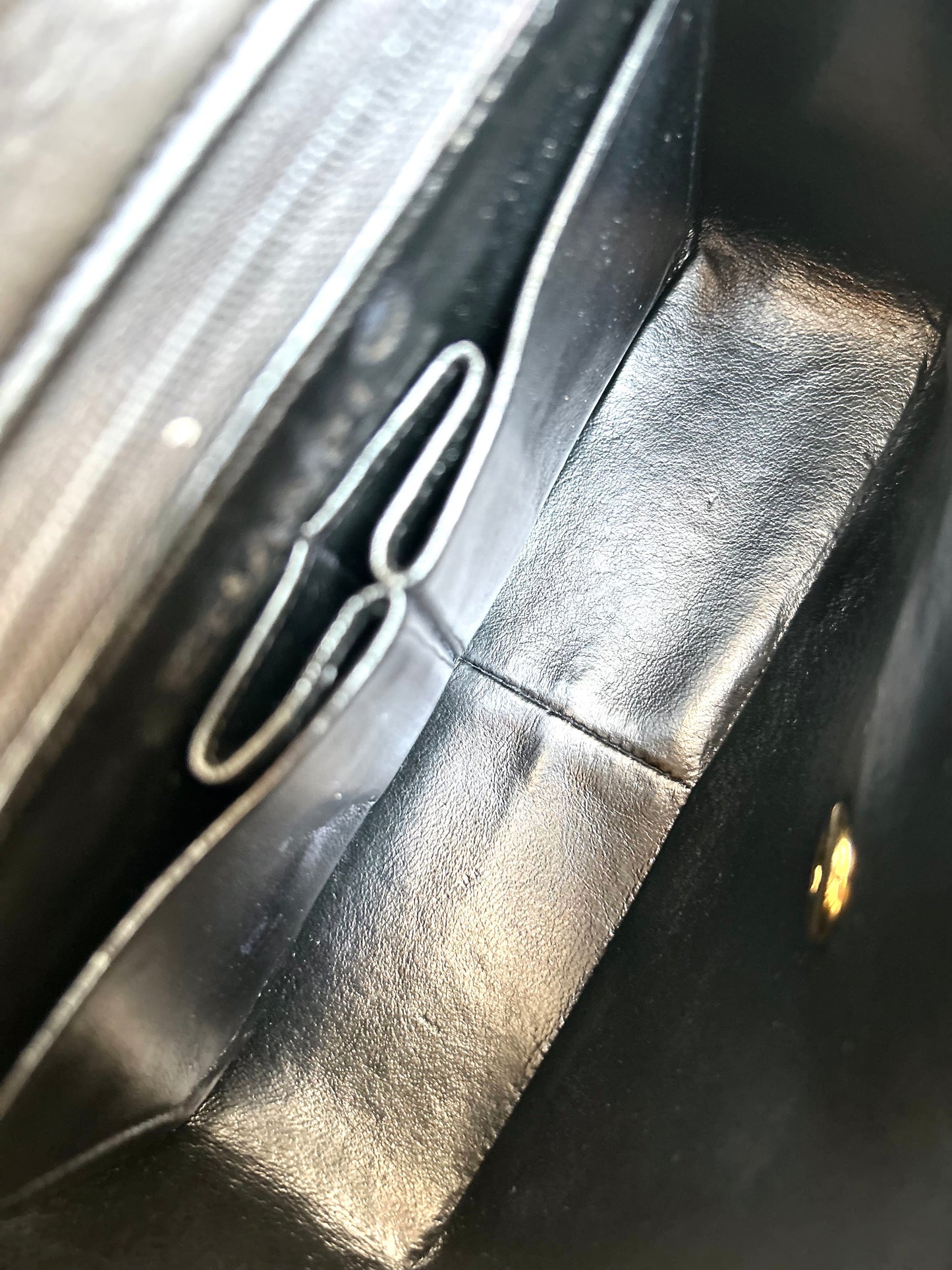 Authentic Chanel Black Lambskin Mini Square Flap Bag