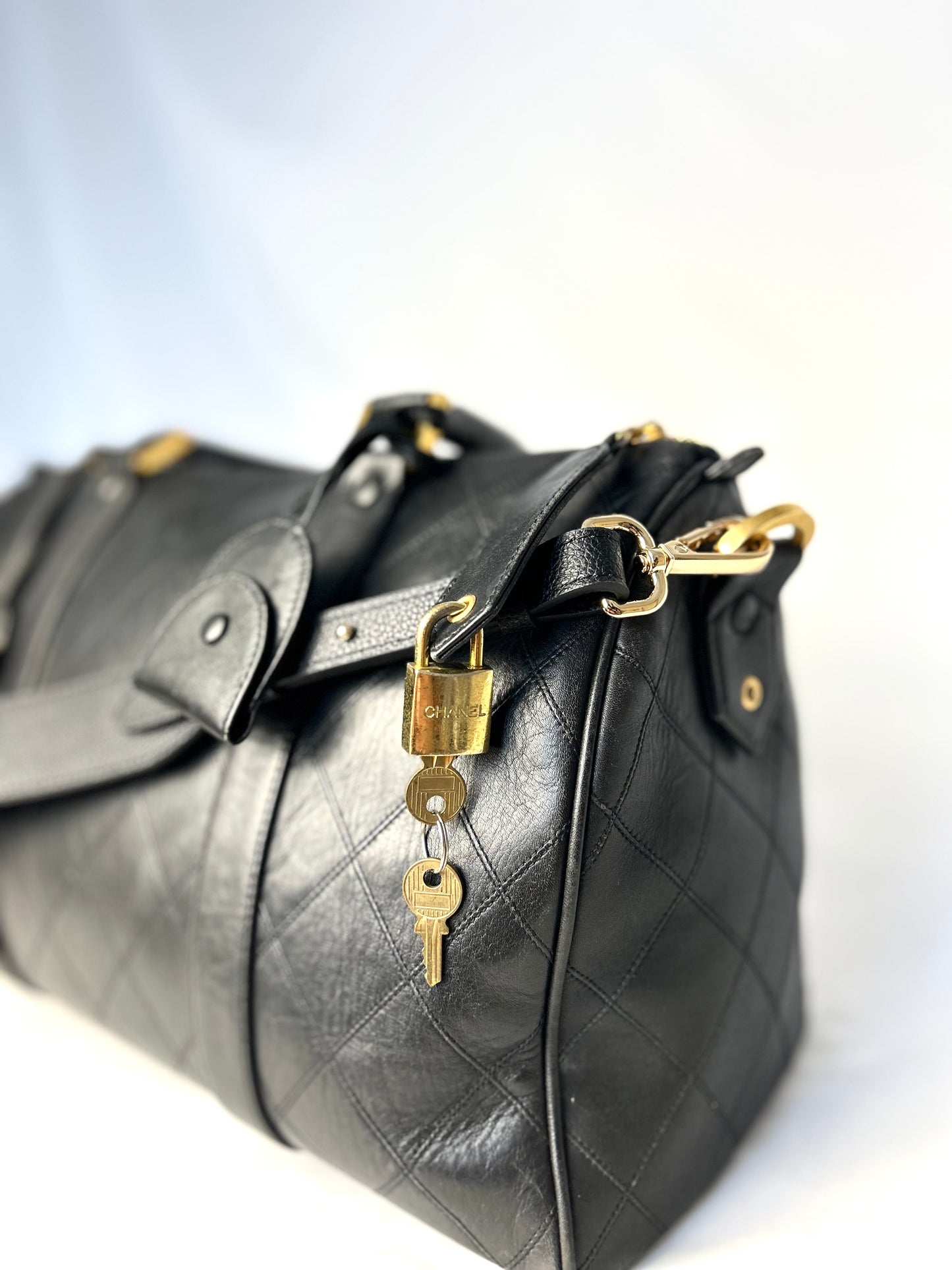 Chanel Mini Lambskin Boston Bag