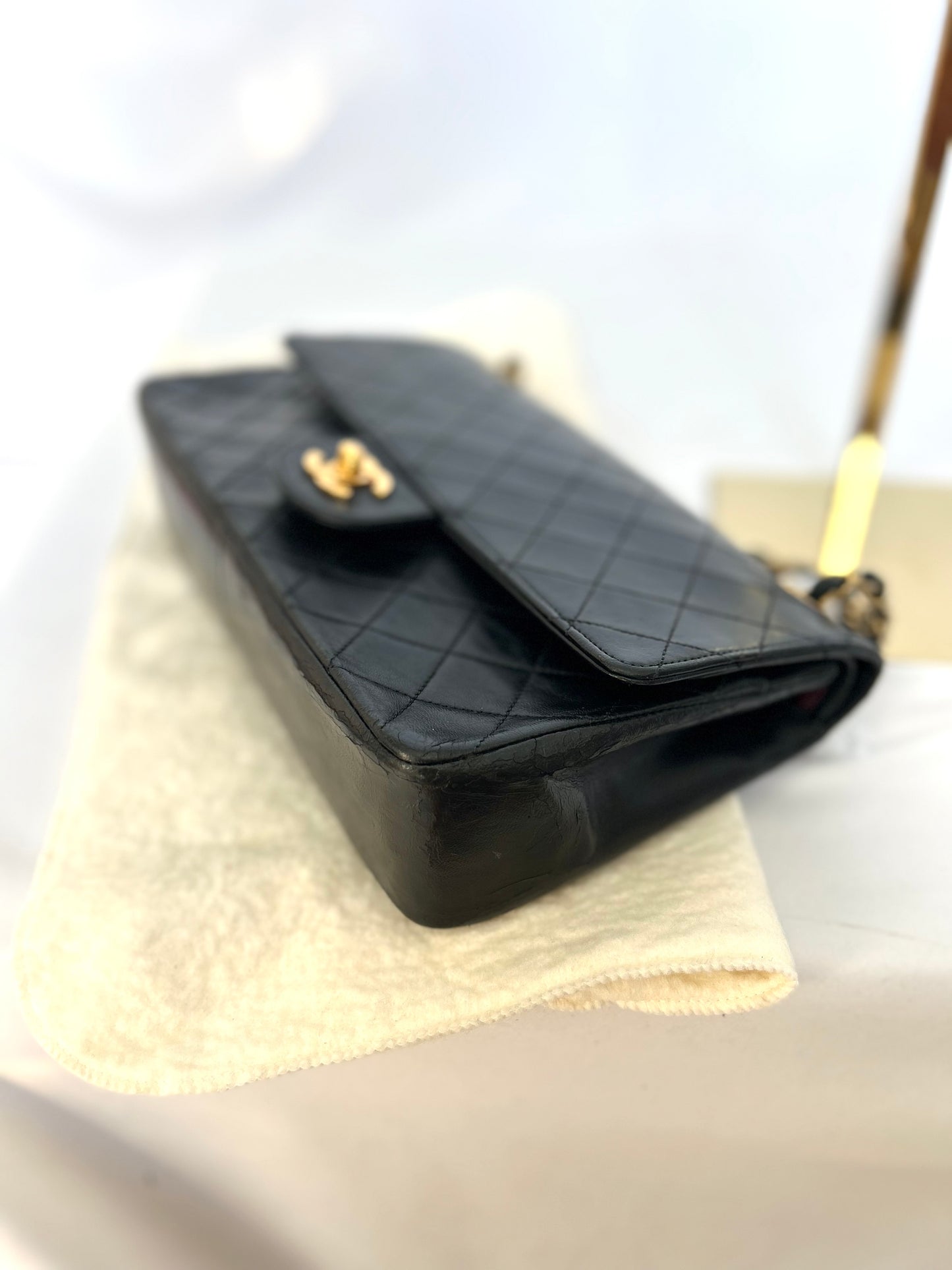 Authentic Vintage Medium Lambskin Chanel Classic Flap