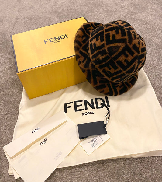 Fendi Lamb Shearling Bucket Hat