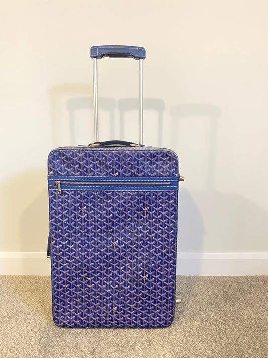 Blue Goyard Roller Suitcase